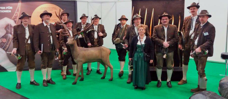 Auftritt der Bläsergruppe bei der Messe Jagen und Fischen 2017.