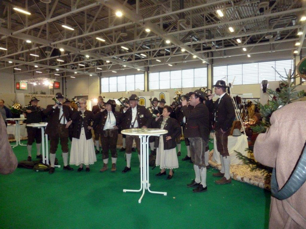 Auftritt der Bläsergruppe bei der Messe Jagen und Fischen 2017.
